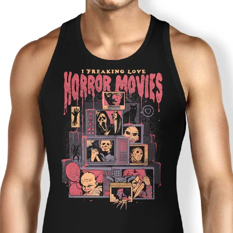 Women's Blouse with Wide CollarI Freaking Love Horror Movies - Tank Top