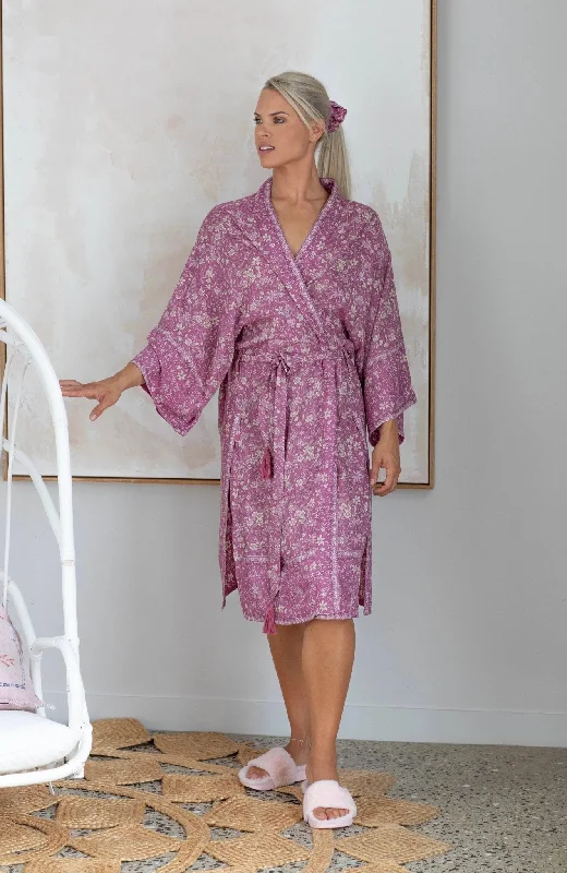 women's pajamas with adjustable waistbandsKimono Robe Mystic Floral