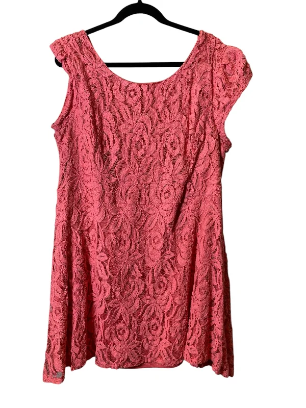 Women's Flared DressesDress Casual Midi By Cmc In Pink, Size: 3x