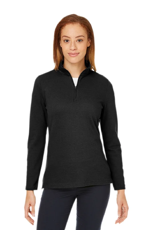 Women's Hooded Sweatshirts with Flannel LiningDevon & Jones Womens New Classics Performance Moisture Wicking 1/4 Zip Sweatshirt - Black