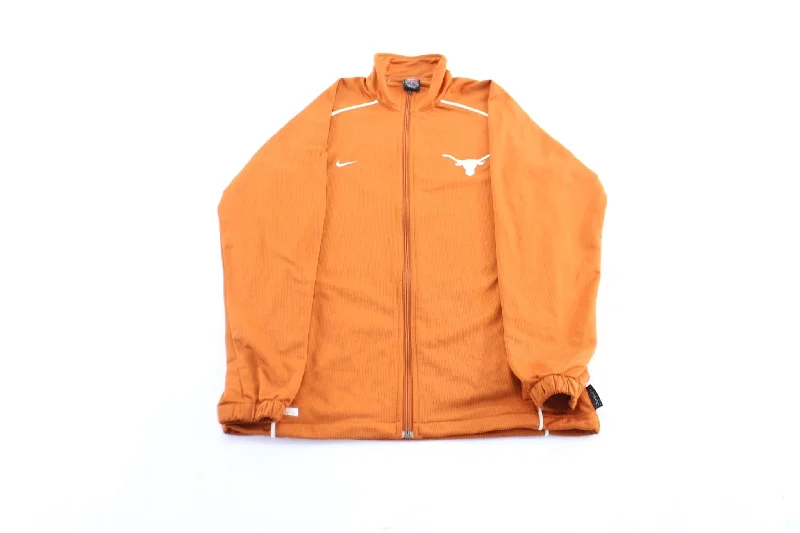 Women's Rain CoatsY2K Nike Embroidered Logo Texas Longhorns Zip Up Jacket