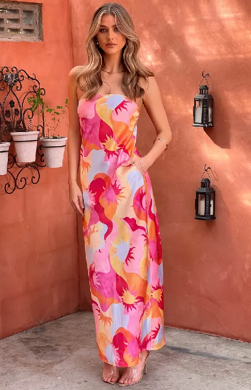 Women's Boat Collar DressesDamia Sun Print Maxi Dress