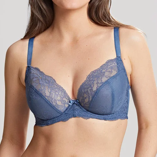 wireless bra with molded cupsPanache Ana UW Non Padded Plunge Bra - Vintage Blue