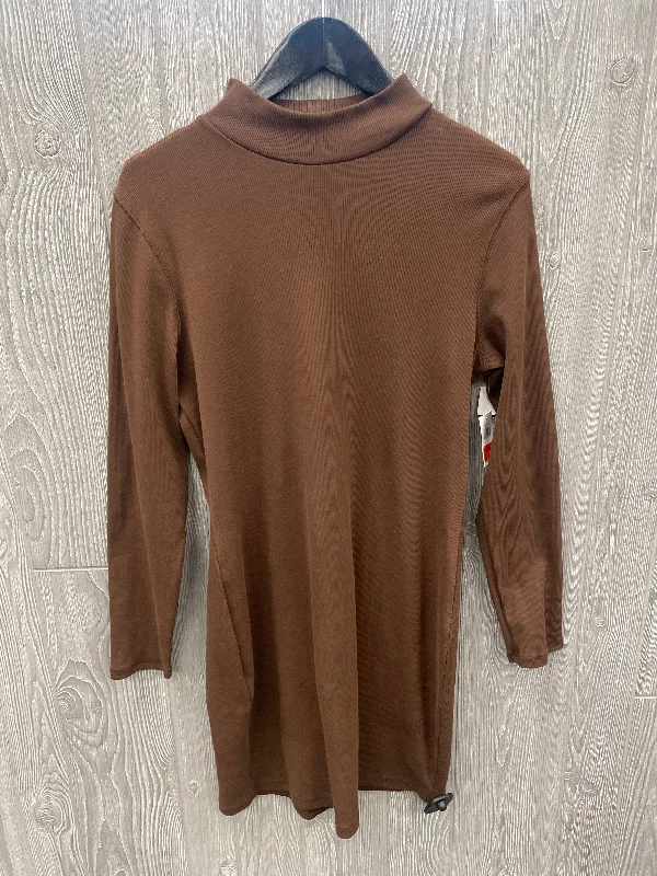 Women's Long-Sleeve DressesDress Casual Midi By Old Navy In Brown, Size: L