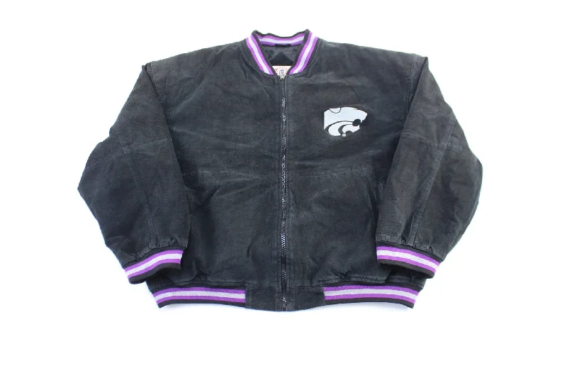 Women's Coats with SleevesVintage Kansas State Wildcats Embroidered Zip Up Jacket