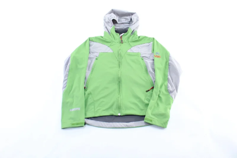 Women's Button-Up CoatsWomen's The North Face Embroidered Logo Grey & Green Zip Up Jacket