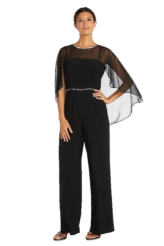 Women's Jumpsuits with Wide CollarR&M Richards 2504P Formal Capelet Jumpsuit