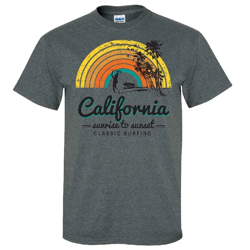 Women's Hooded Sweatshirts with Cotton LiningCalifornia Classic Sunrise Surfing Asst Colors T-shirt/tee