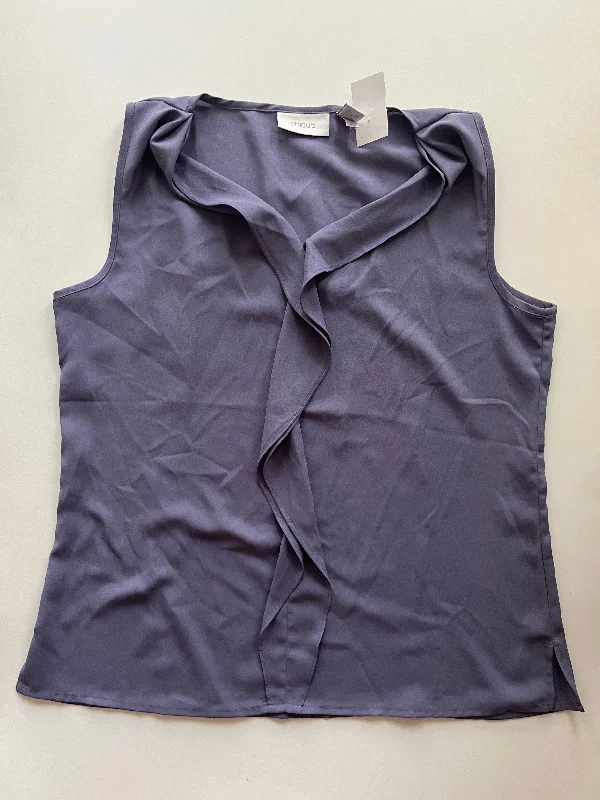 Women's Blouse with PatchesPurple Blouse Sleeveless Chicos, Size S