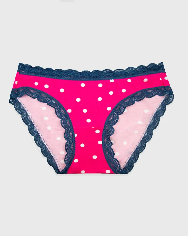 floral print hipster panties with a stretchable and breathable fabricThe Original Brief - Raspberry Spot