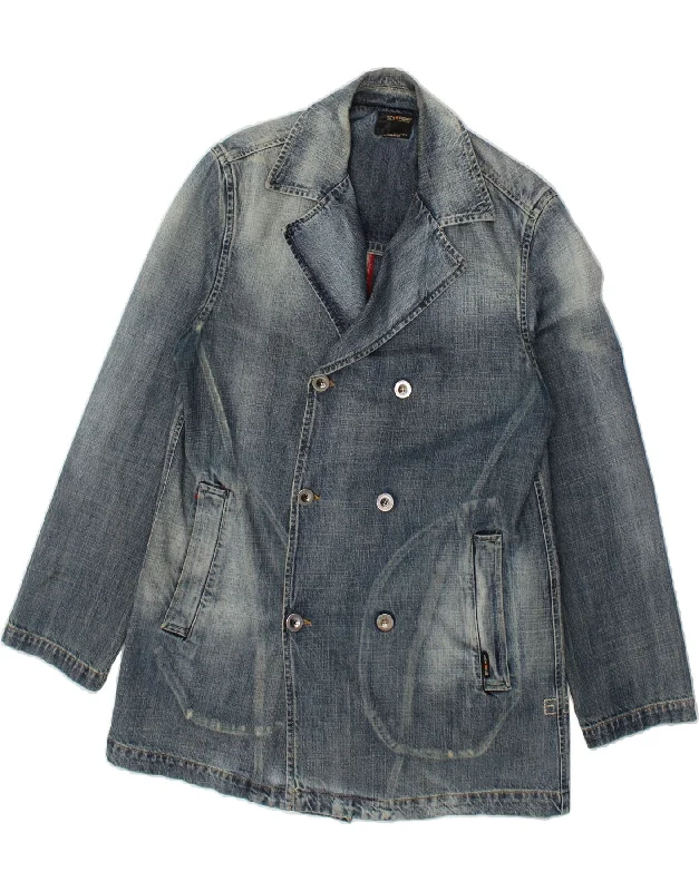 Women's Trench CoatsENERGIE Womens Graphic Denim Coat UK 18 XL Blue Cotton