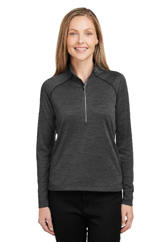 Women's Hooded Sweatshirts with Ribbed LiningSpyder Womens Mission 1/4 Zip Sweatshirt w/ Pockets - Black