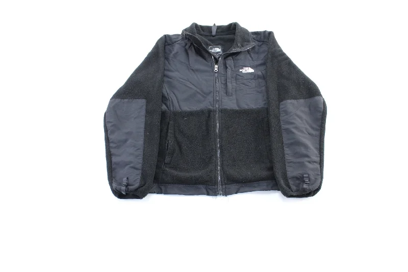 Women's PeacoatsWomen's The North Face Embroidered Logo Black Fleece Zip Up Jacket