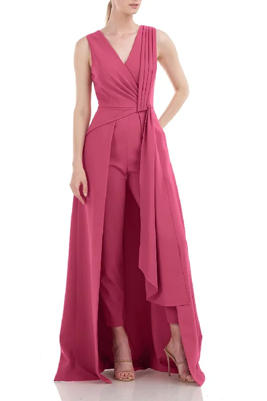 Women's Jumpsuits with Narrow CollarKay Unger 5548814 Long Sleeveless Pleated Formal Jumpsuit