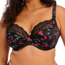 plus-size underwire bra with padded cupsElomi Lucie UW Plunge Bra - Rock n Rose