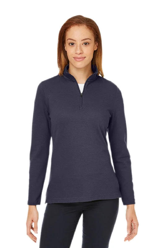 Women's Hooded Sweatshirts with Insulated FabricDevon & Jones Womens New Classics Performance Moisture Wicking 1/4 Zip Sweatshirt - Navy Blue