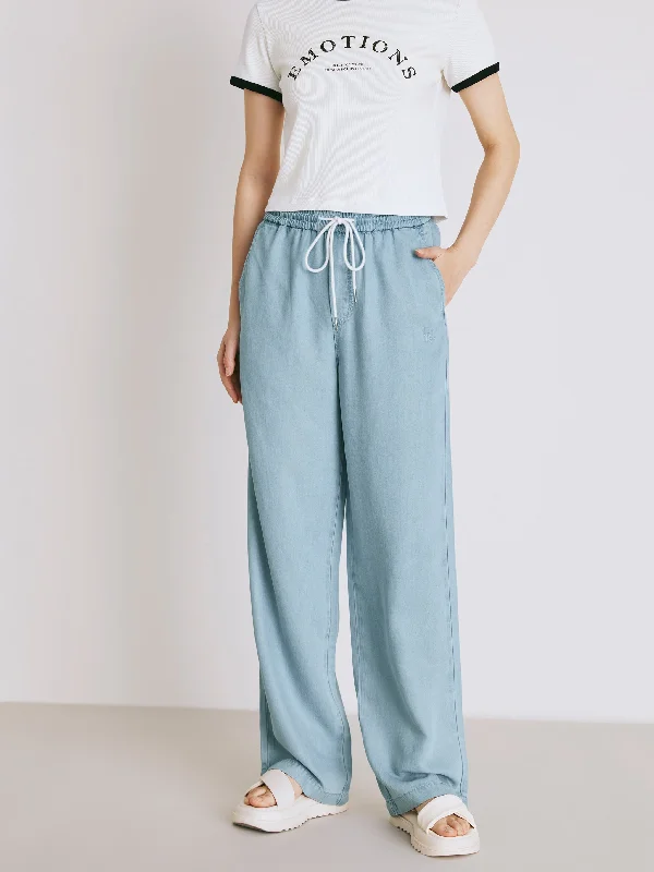 Women's Fashionable ShortsTencel Denim Wide Leg Pants