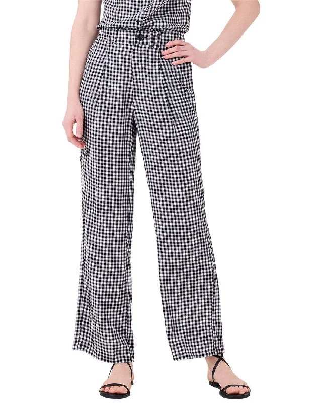 Women's Jodhpurs with Flared LegNIC+ZOE Drapey Gingham Wide-Leg Pant