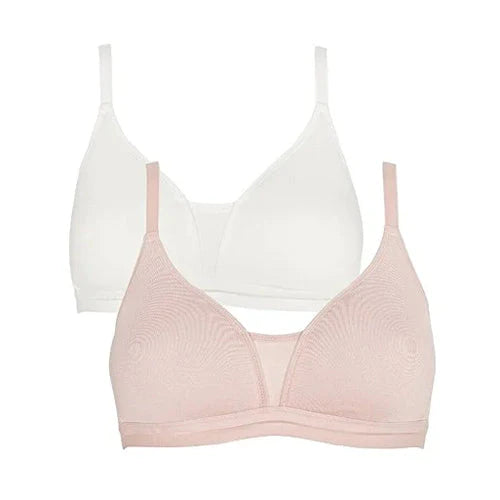 smoothing high-waisted bra for tummy controlRoyce Posie Wire-Free Moulded T-Shirt Bra - Pk2 - Ivory/Blush