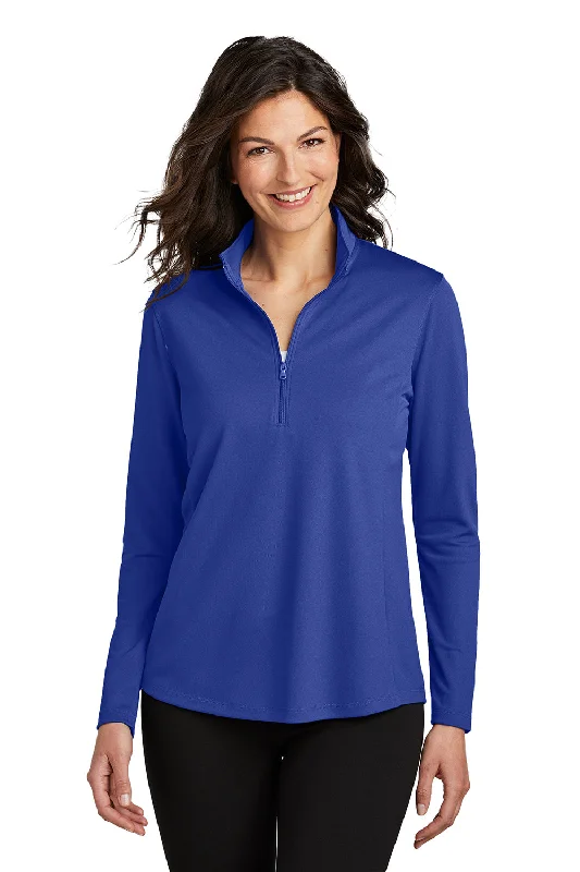 Women's Hooded Sweatshirts with Hidden PocketsPort Authority Womens Dry Zone Moisture Wicking Micro Mesh 1/4 Zip Sweatshirt - True Royal Blue