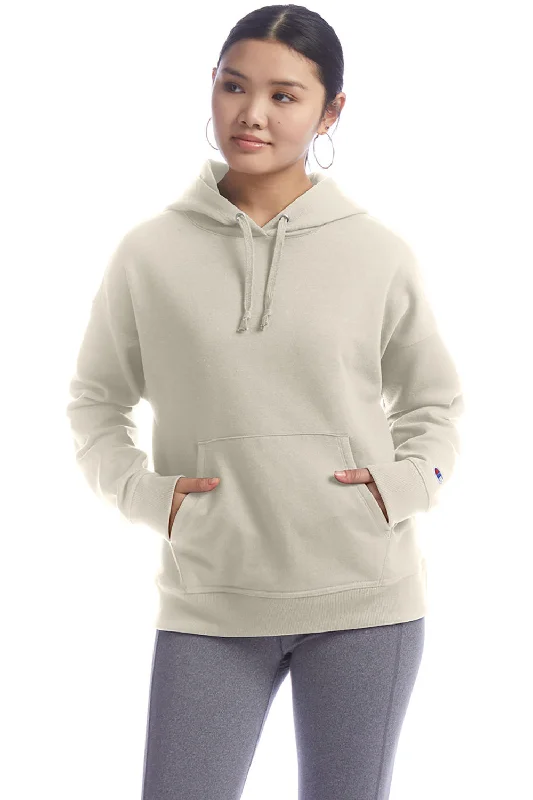 Women's Hooded Sweatshirts with PocketsChampion Womens PowerBlend Relaxed Hooded Sweatshirt Hoodie w/ Pouch Pocket - Sand