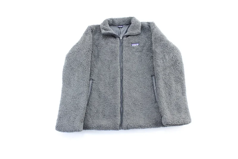 Women's Coats with Fur Trimmed CollarWomen's Patagonia Logo Patch Grey Fleece Zip Up Jacket