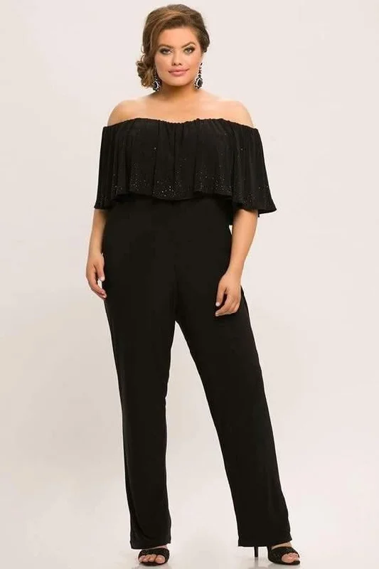 Women's Jumpsuits with Shawl CollarSydneys Closet Formal Off Shoulder Jumpsuit Sale