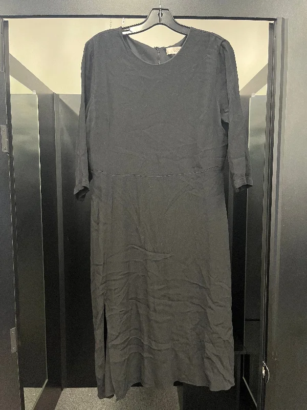 Women's Round-Neck DressesBlack Dress Work Loft, Size L