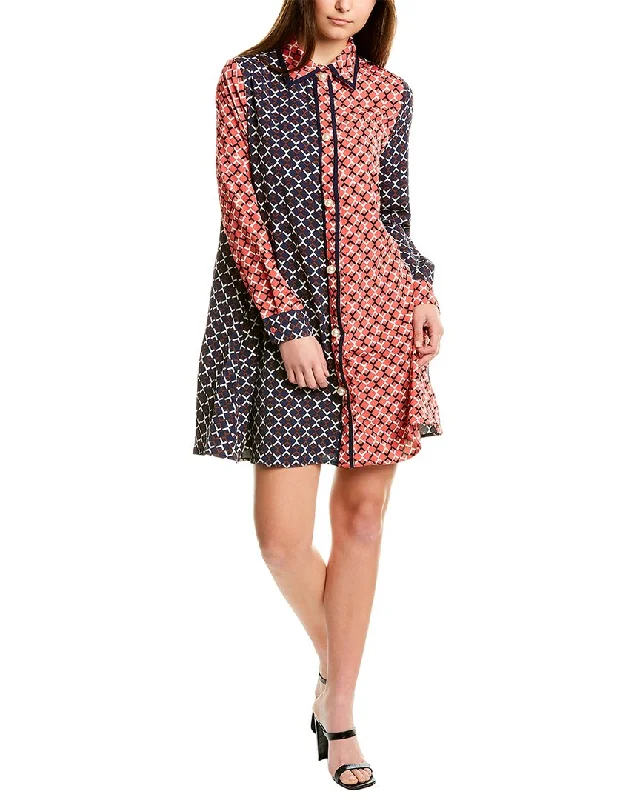 Women's Pencil DressesGracia Two Tones Lockheart Print Shirtdress