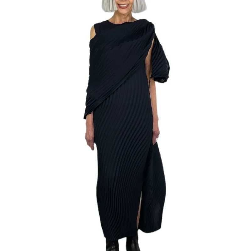 Women's Long-Sleeve DressesWRAPPED PLEATS DRESS