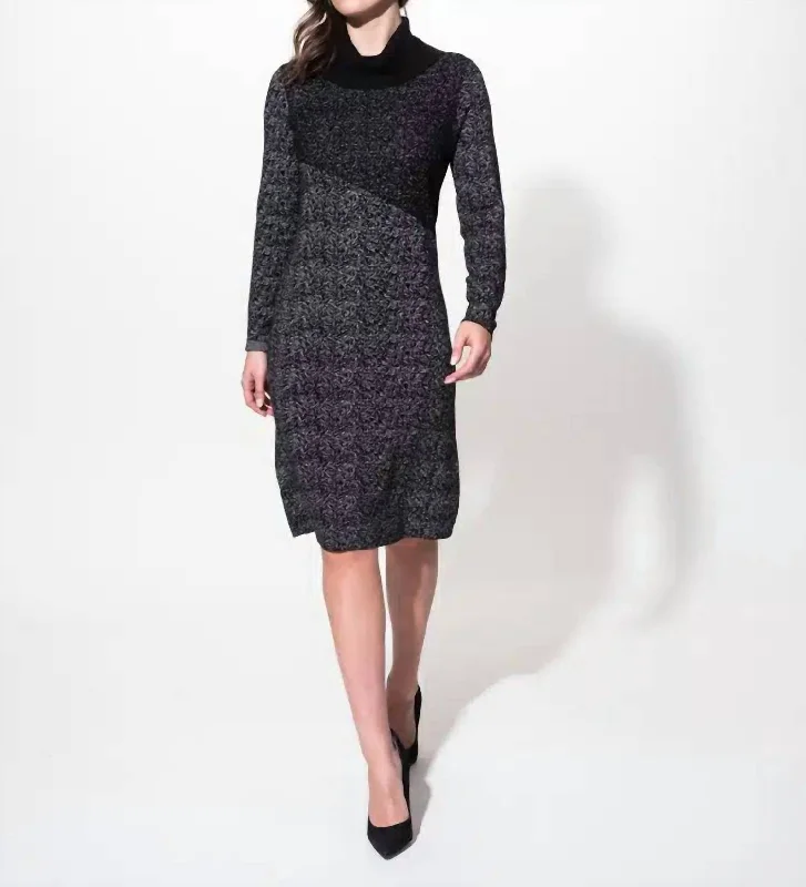 Women's Fitted SweatersCowl Neck Sweater Dress In Black