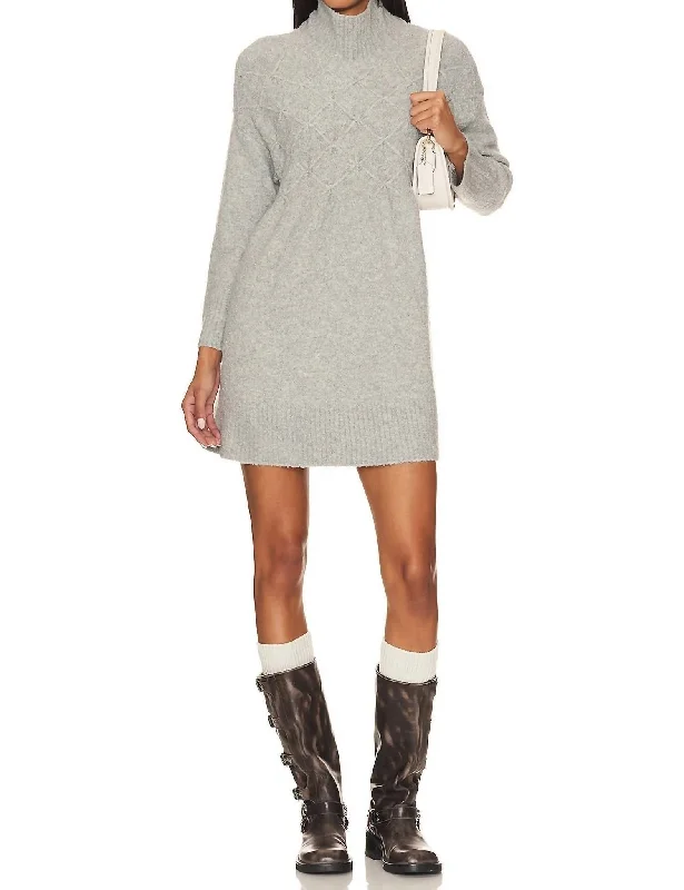 Women's Pleated SweatersJaci Sweater Dress In Heather Grey