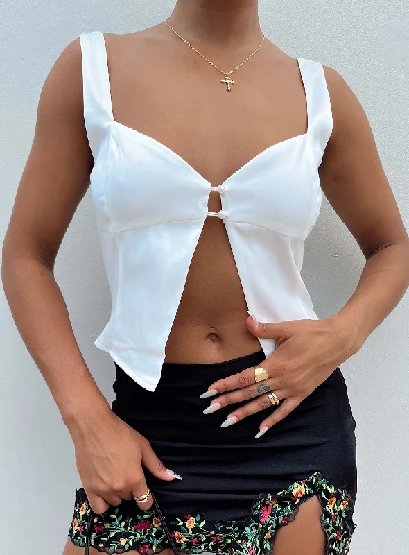 Women's Blouse with Sweetheart NeckBinkar Top White