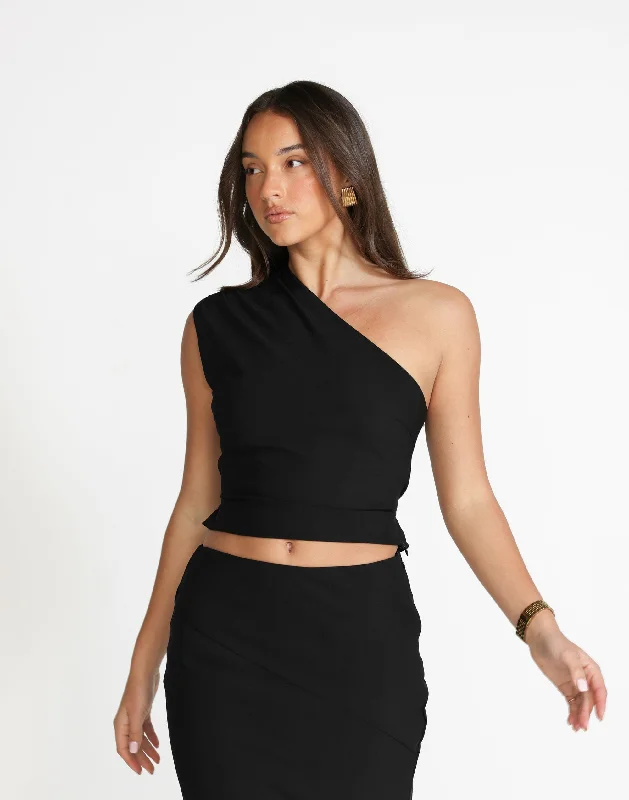 Women's Solid BlouseColby Top (Black)