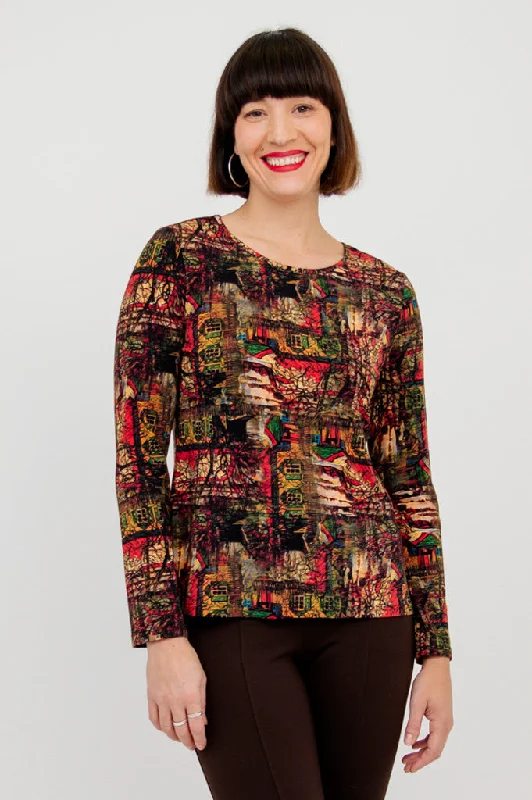 Women's Blouse with Keyhole CollarMariah Top, Maison, Bamboo