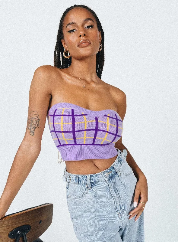 Women's High-Neck BlousePearce Strapless Top Lilac