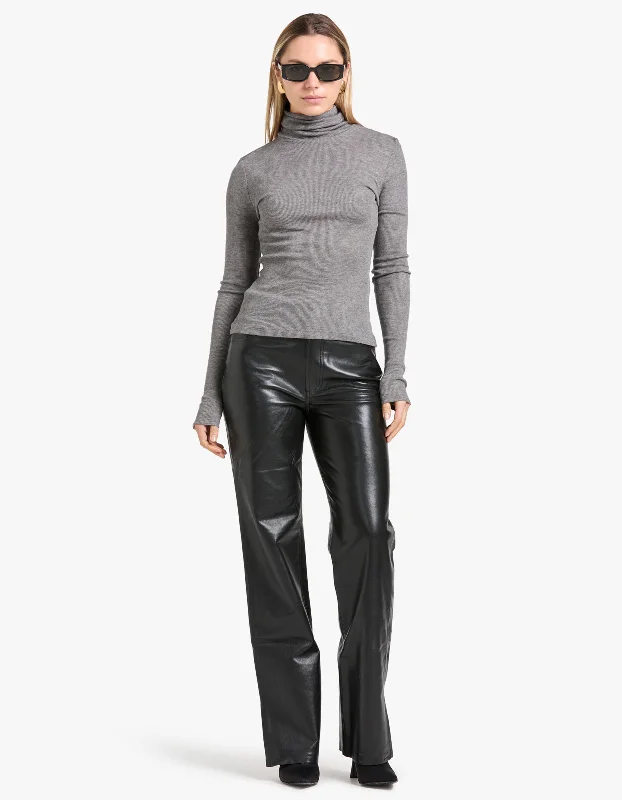 Women's High-Neck BlouseSasonnet Turtle Neck - Mid Grey Mel